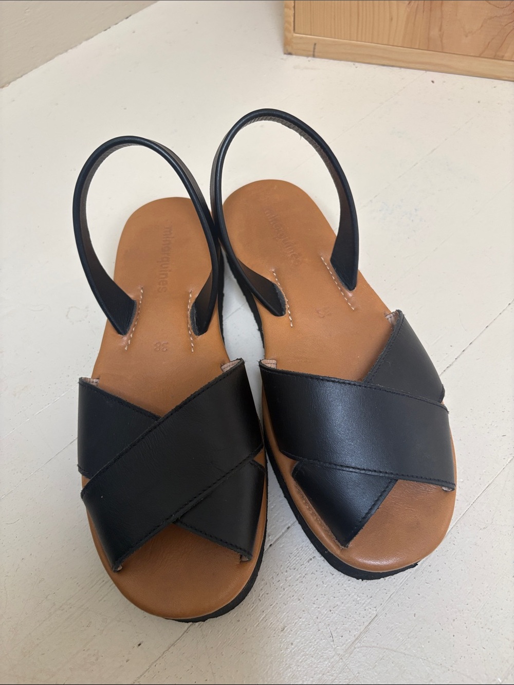Women’s Black Cross-Strap Slingback Sandals 38 - Comfortable Everyday Style